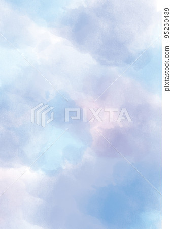 Light blue and light purple fluffy watercolor texture 95230489