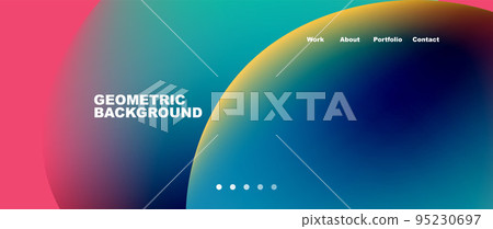 Liquid shapes with flowing gradient colors. Round elements and circles. Vector illustration for wallpaper, banner, background, leaflet, catalog, cover, flyer Liquid shapes with flowing gradient colors. Round elements and circles. Vector illustration for wallpaper, banner, background, leaflet, catalog, cover, flyer 95230697