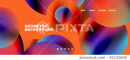 Liquid shapes with flowing gradient colors. Round elements and circles. Vector illustration for wallpaper, banner, background, leaflet, catalog, cover, flyer Liquid shapes with flowing gradient colors. Round elements and circles. Vector illustration for wallpaper, banner, background, leaflet, catalog, cover, flyer 95230698