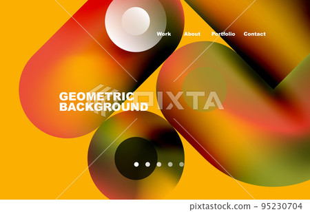 Website landing page abstract geometric background. Circles and round shapes. Web page for website or mobile app wallpaper Website landing page abstract geometric background. Circles and round shapes. Web page for website or mobile app wallpaper 95230704