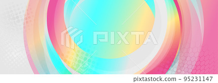 Holographic circles geometric abstract tech grunge background 95231147