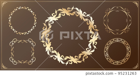 時尚的框架。設計模板。一組華麗的額頭。 時尚的框架。設計模板。一組華麗的額頭。 95231263