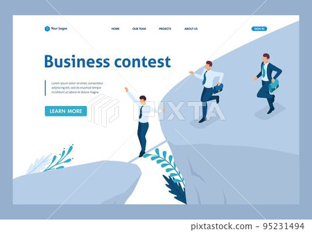 Isometric Business concept, participate in Business competitions. Template Landing page Isometric Business concept, participate in Business competitions. Template Landing page 95231494