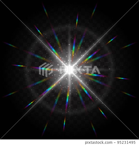 Effect of particles flying in different directions shine, glow sparks dust luxurious design bright background. sunlight lighting effects on a transparent background 95231495