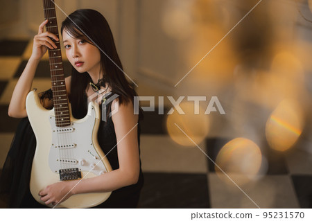 musician electric guitar musician electric guitar 95231570