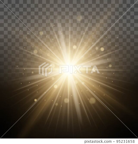 Bright glow light magical lighting, background transparent lens effect. Easy to change the background. Vector illustration 95231658