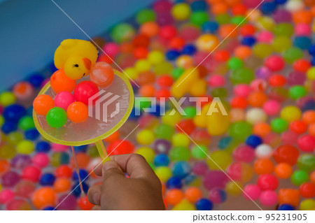 Summer Festival Colorful Super Ball Scooping Summer Festival Colorful Super Ball Scooping 95231905