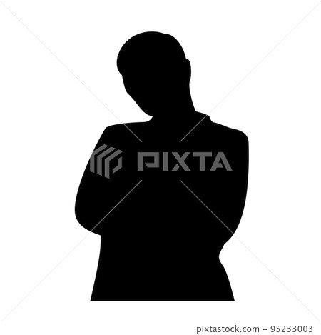 一位擔心的上班族的剪影插圖 一位擔心的上班族的剪影插圖 95233003