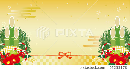 Kadomatsu and Mizuhiki New Year background illustration Kadomatsu and Mizuhiki New Year background illustration 95233178