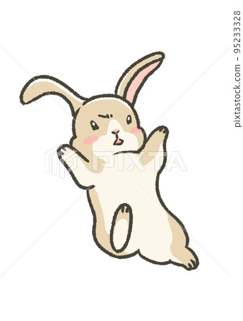 一隻兔子跳躍的插圖 95233328