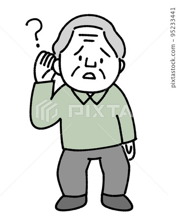 因聽力損失而聽力困難的老人 95233441