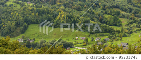 Ukrainian village in the Carpathian, Ivano-Frankivsk region, Ukraine 95233745