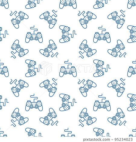 Gamepad pattern. Vector joystick seamless background Gamepad pattern. Vector joystick seamless background 95234023