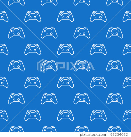 Gamepad blue pattern. Vector Controller seamless background Gamepad blue pattern. Vector Controller seamless background 95234052