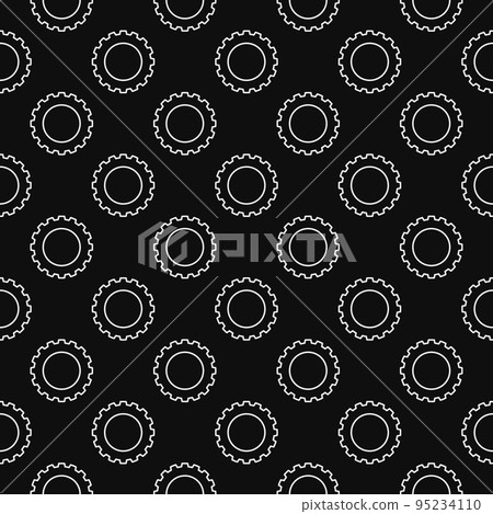 Cog Wheel vector dark seamless pattern 95234110