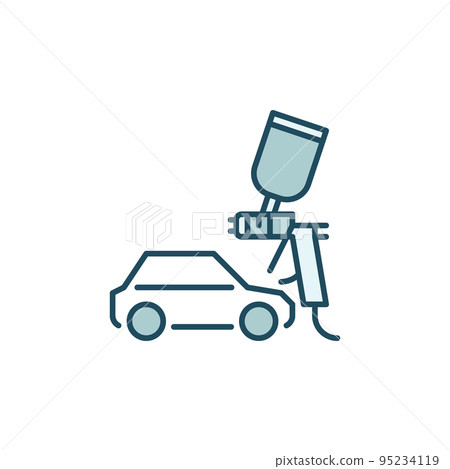 Car and Paint Sprayer vector concept colored icon Car and Paint Sprayer vector concept colored icon 95234119