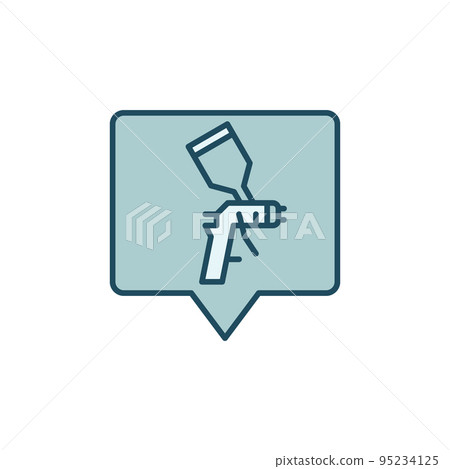 Spray Gun inside Speech Bubble vector colored icon Spray Gun inside Speech Bubble vector colored icon 95234125