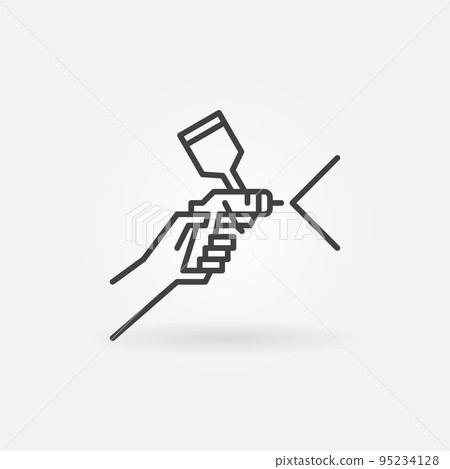Car Paint Spray Gun in Hand linear vector concept icon Car Paint Spray Gun in Hand linear vector concept icon 95234128