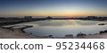a shallow salt lake near the Azov sea on sunset, Arabat Spit, Ukraine 95234468