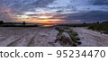panorama of a salt lake on steppe near the Azov sea on sunset 95234470