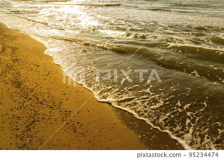 close-up a sea beach, Azov sea, Ukraine 95234474