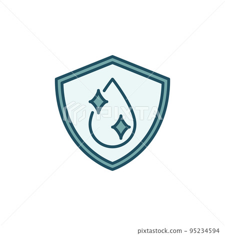 Water Drop inside Shield vector concept creaitve icon Water Drop inside Shield vector concept creaitve icon 95234594
