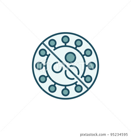 Stop Virus colored vector icon - No Bacteria sign 95234595