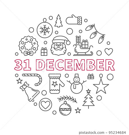 31 December vector concept outline creative illustration 31 December vector concept outline creative illustration 95234684