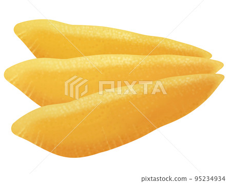 A delicious hand-drawn illustration with a realistic taste of three slices of herring roe 95234934