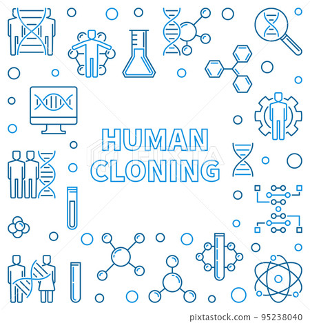 Human Cloning outline square frame. Vector illustration 95238040