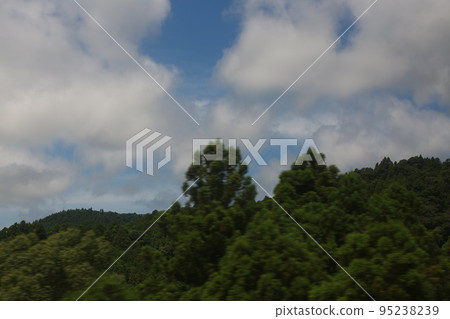 View from inside a car driving inland of Chiba 95238239