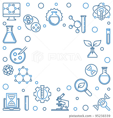 Biotech linear frame. Vector Biotechnology illustration 95238339