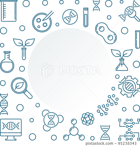 Biotechnolgy outline frame. Vector biotech illustration Biotechnolgy outline frame. Vector biotech illustration 95238343