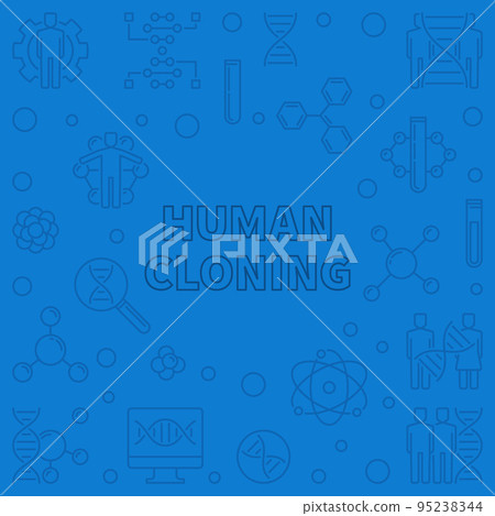Human Cloning vector concept blue outline illustration Human Cloning vector concept blue outline illustration 95238344