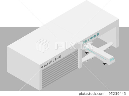 Isometric airplane hangar Isometric airplane hangar 95239443