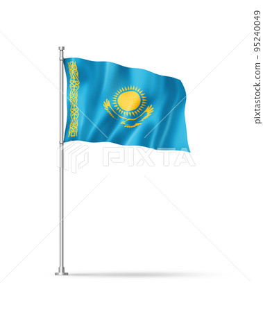 Kazakhstan flag isolated on white Kazakhstan flag isolated on white 95240049