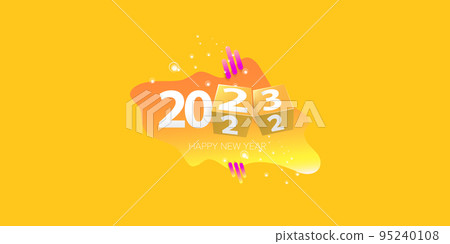 2023 Happy new year creative design horizontal background, greeting card and banner with text. Vector 2023 new year numbers isolated on orange horizontal background. 2023 Happy new year creative design horizontal background, greeting card and banner with text. Vector 2023 new year numbers isolated on orange horizontal background. 95240108