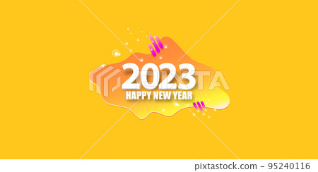 2023 Happy new year creative design horizontal background, greeting card and banner with text. Vector 2023 new year numbers isolated on orange horizontal background. 2023 Happy new year creative design horizontal background, greeting card and banner with text. Vector 2023 new year numbers isolated on orange horizontal background. 95240116