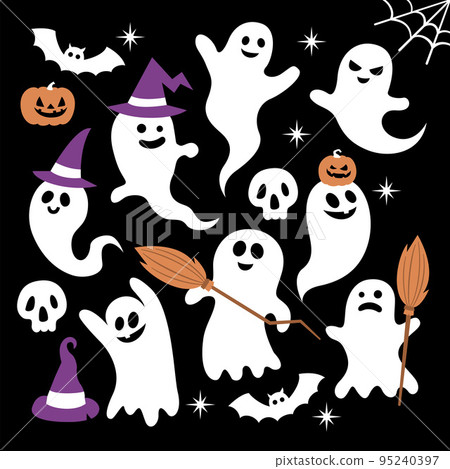 Happy Halloween vector. Various ghost combination Happy Halloween vector. Various ghost combination 95240397