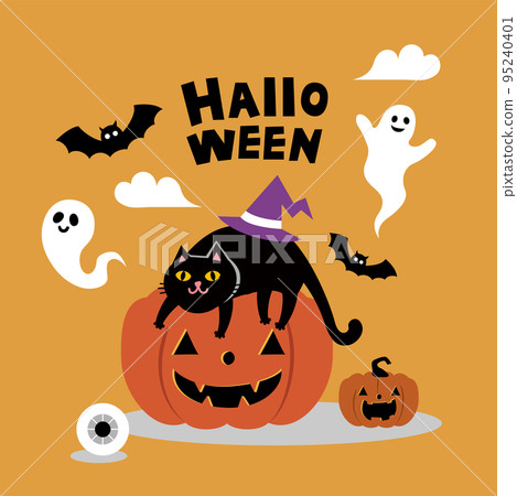 Happy Halloween Vector. magic elements. Pumpkins, Happy Halloween Vector. magic elements. Pumpkins, 95240401