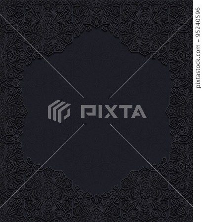 Decorative frame with traditional floral ornament. Vector illustration. Decorative frame with traditional floral ornament. Vector illustration. 95240596