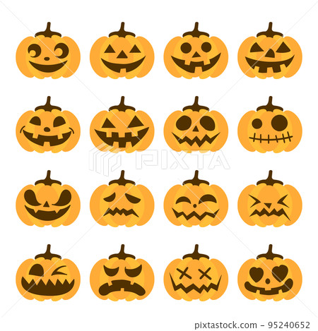 Halloween pumpkin vector illustration icon set material 95240652