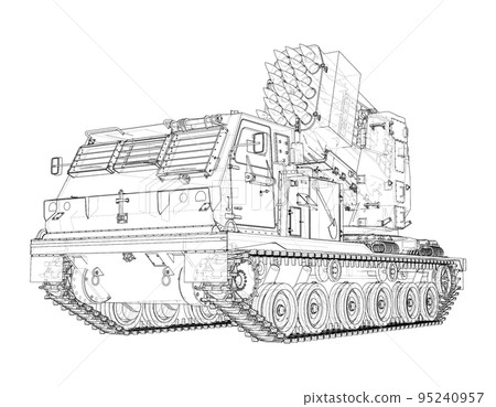 Military track missle system. Vector 95240957