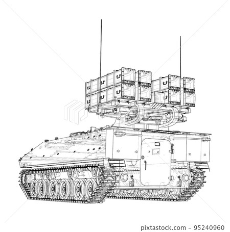 Military track missle system. Vector 95240960