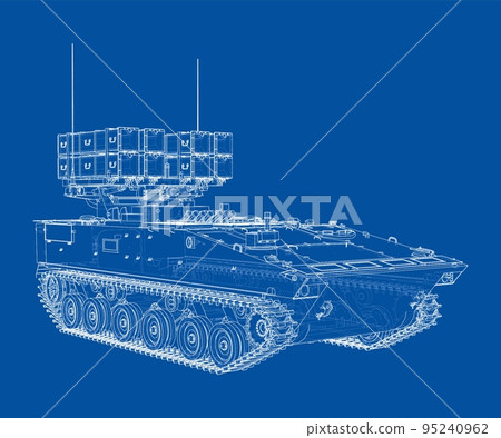 Military track missle system. Vector 95240962