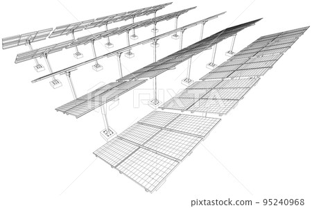 Solar Panel Field. Vector Solar Panel Field. Vector 95240968