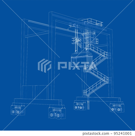 Port cargo crane. Vector 95241001