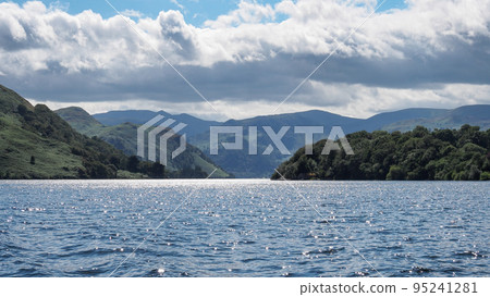 View from Ullswater to fells surrounding Glenridding, Lake District, Cumbria 95241281