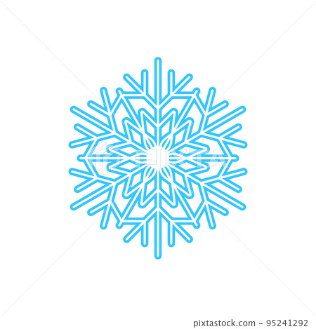 Simple snowflake made of blue lines. Festive decoration for New Year and Christmas, symbol of winter, element for design. Vector illustration Simple snowflake made of blue lines. Festive decoration for New Year and Christmas, symbol of winter, element for design. Vector illustration 95241292