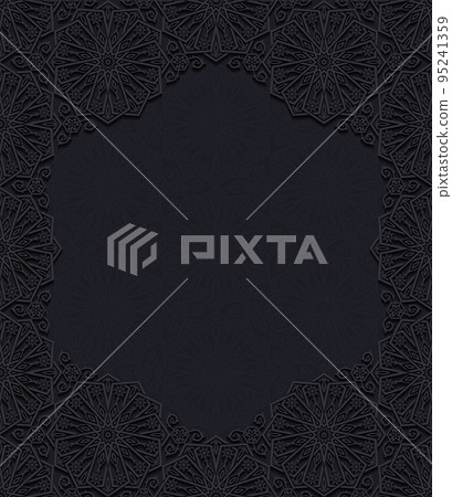 Decorative frame with traditional floral ornament. Vector illustration. 95241359